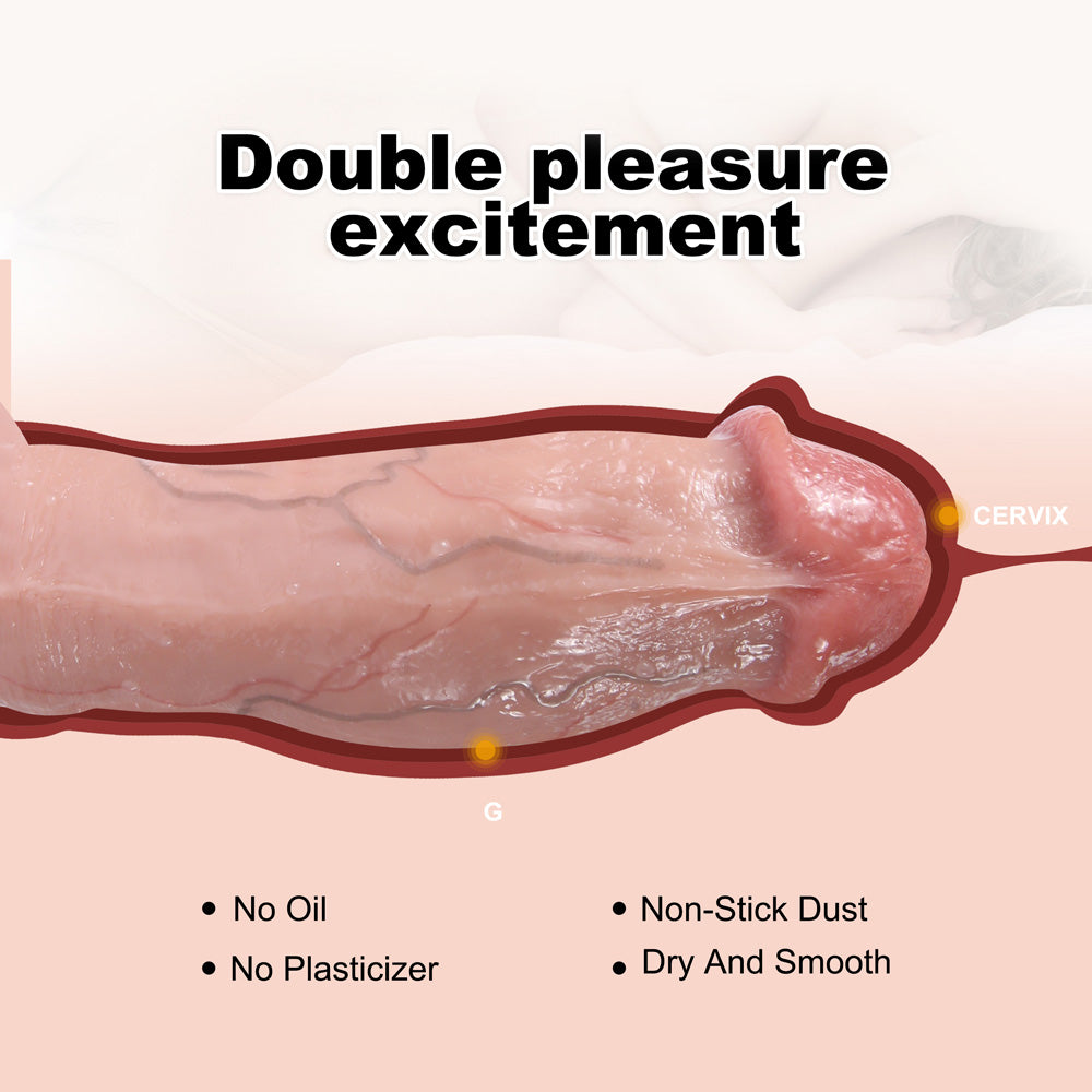 MD19 Luxe Hyper Realistic Girthy Silicone Dildo 8.5 Inch with Detailed Glans and Ultra Smooth Real Skin Texture