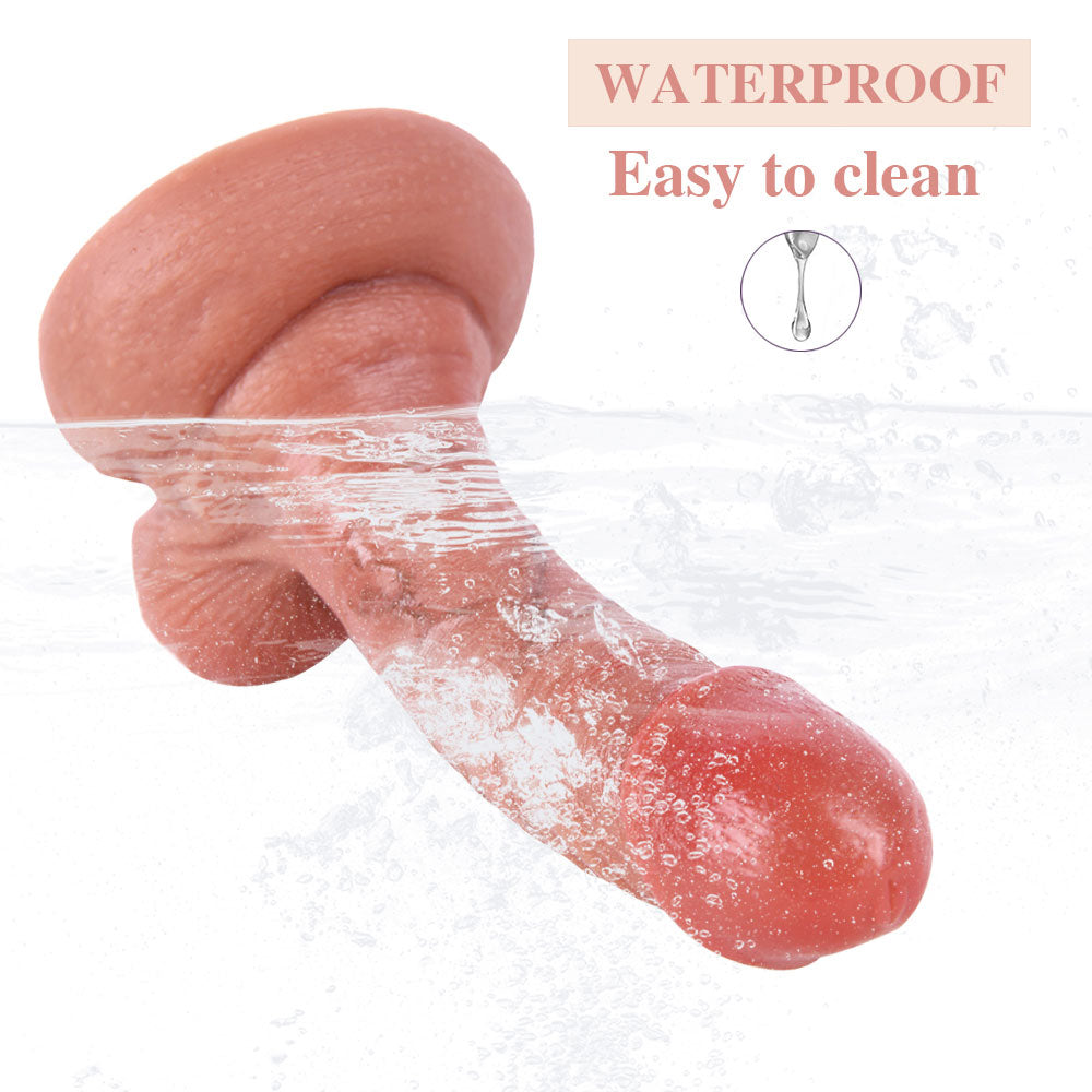 waterproof dildo partially submerged, showing easy cleaning and body-safe silicone design