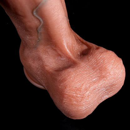 close-up of weighted realistic testicles with detailed folds and lifelike curves
