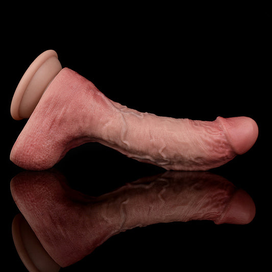 SW813 Luxe Ultra Realistic Silicone Dildo 8 Inch with Delicate Skin Texture and Elegant Curved Shaft