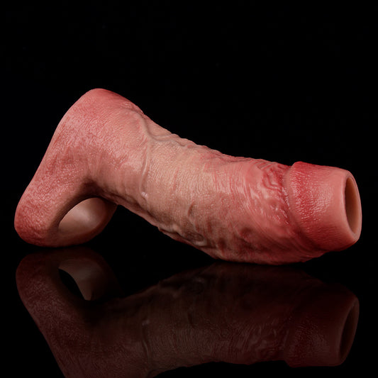 JH21 Luxe Ultra-Realistic Silicone Penis Thickening Sleeve 4–7 Inch (4 sizes) with Exposed Glans