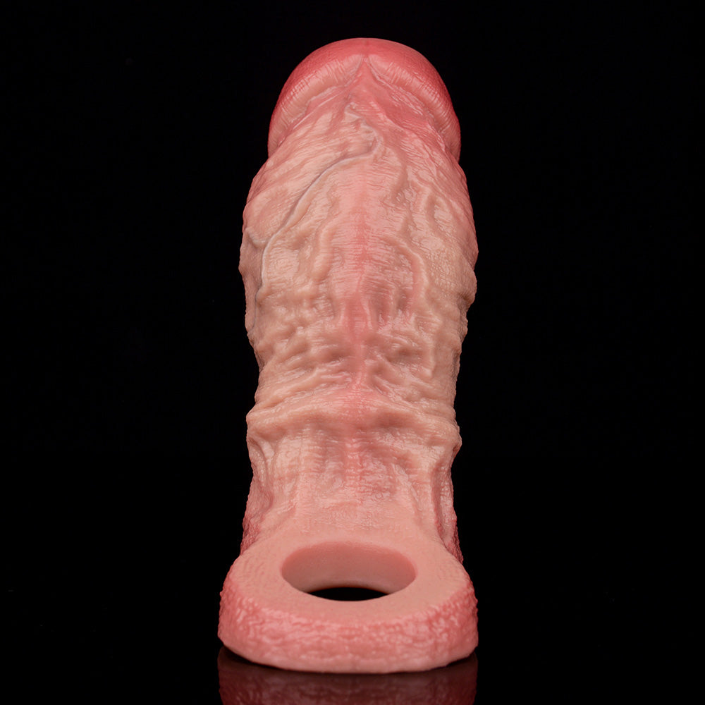JH24 Luxe Lifelike Silicone Penis Girth Enhancing Sleeve 4–6 Inch (4 sizes) with Bare Glans