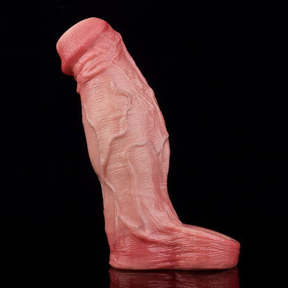 JH31 Luxe Lifelike Silicone Penis Girth Enhancing Sleeve 6.5 Inch with Bare Glans