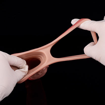 JH34 Luxe Ultra-Realistic Silicone Penis Thickening Sleeve 7 Inch with Exposed Glans