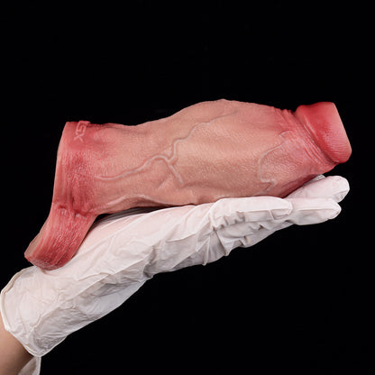 JH35 Luxe Skin-Like Silicone Penis Thickening Sleeve 7 Inch with Uncovered Tip