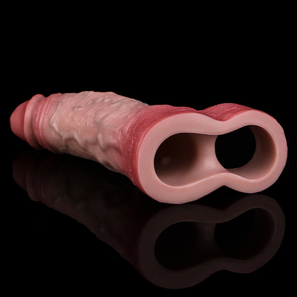 JH72 Luxe Skin-Like Silicone Penis Extender 7 Inch with Natural Upward Curve and Perfect G-spot Stimulation