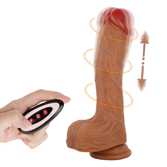 realistic 8.5 inch thrusting and rotating dildo with wireless remote control