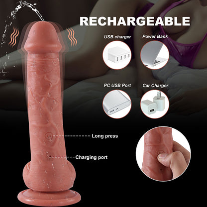 finger pressing power button to activate vibration and squirting modes