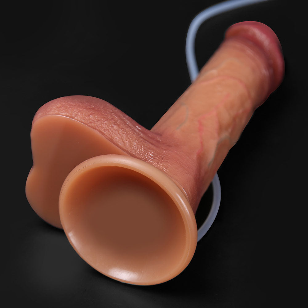 LX59 Luxe Ultra Realistic Silicone Squirting Dildo 8.5 Inch with Alluring Red Head and Lifelike Veins
