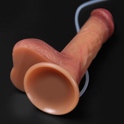 LX59 Luxe Ultra Realistic Silicone Squirting Dildo 8.5 Inch with Alluring Red Head and Lifelike Veins