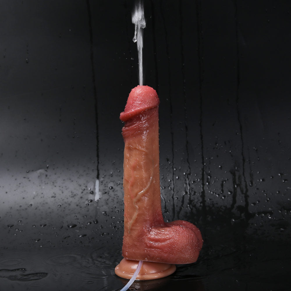 LX59 Luxe Ultra Realistic Silicone Squirting Dildo 8.5 Inch with Alluring Red Head and Lifelike Veins