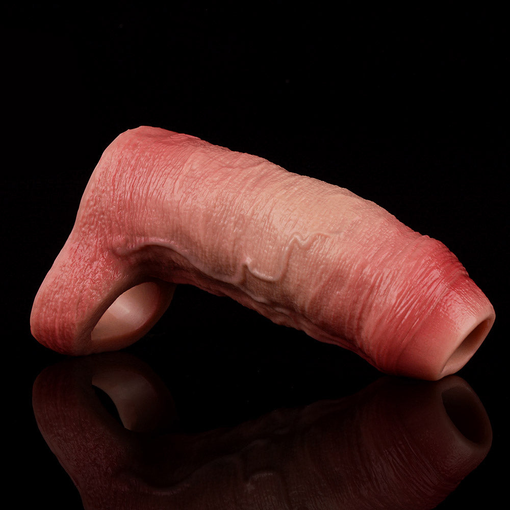 JH20 Luxe Girth-Enhancing Penis Sleeve 4–5.5 Inch (3 sizes) with Open Fit Design and Realistic Skin Feel