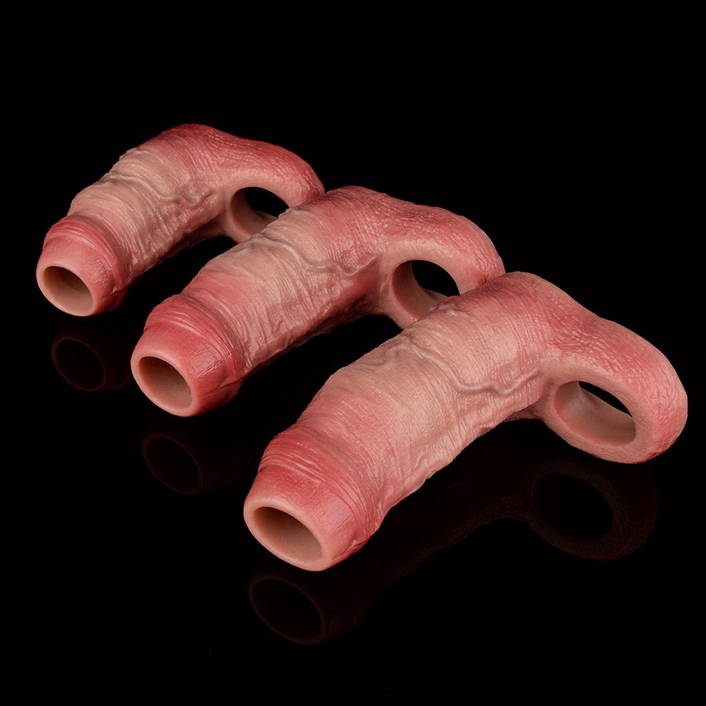 JH20 Luxe Girth-Enhancing Penis Sleeve 4–5.5 Inch (3 sizes) with Open Fit Design and Realistic Skin Feel