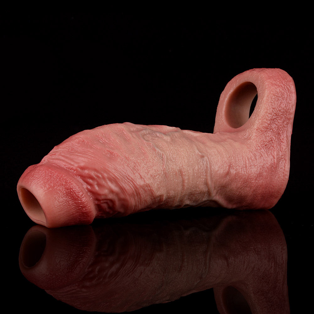 JH21 Luxe Ultra-Realistic Silicone Penis Thickening Sleeve 4–7 Inch (4 sizes) with Exposed Glans