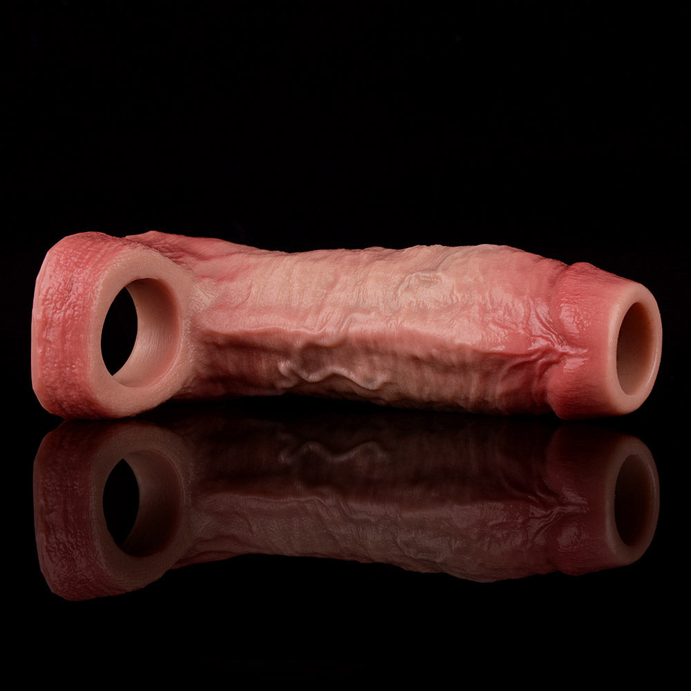 JH22 Luxe Ultra-Realistic Silicone Penis Girth Enhancing Sleeve 4–6 Inch (3 sizes) with Open-Head Design