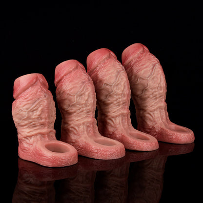 JH24 Luxe Lifelike Silicone Penis Girth Enhancing Sleeve 4–6 Inch (4 sizes) with Bare Glans