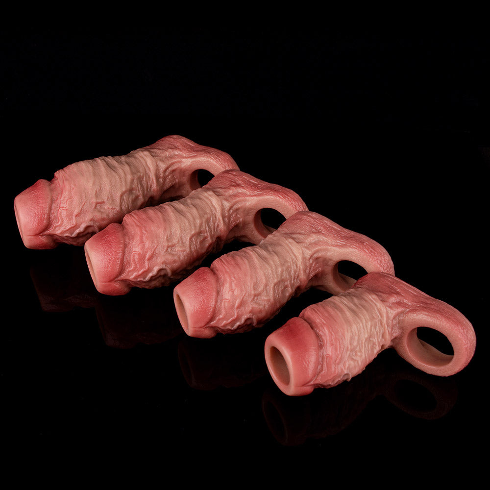 JH24 Luxe Lifelike Silicone Penis Girth Enhancing Sleeve 4–6 Inch (4 sizes) with Bare Glans