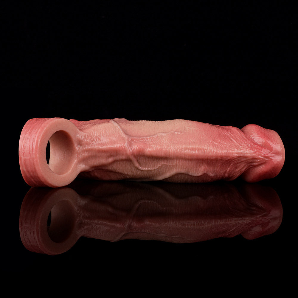 JH25 Luxe Realistic Open-Ended Penis Sleeve 4–6 Inch (3 sizes) with Girth Enhancement and Lifelike Vein Texture