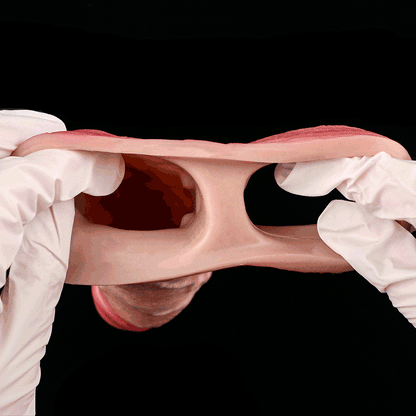 JH37 Luxe Open-Tip Girth-Enhancing Penis Sleeve 7 Inch with Realistic Skin Texture and Ball Loop Base