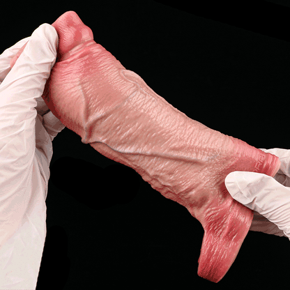 JH37 Luxe Open-Tip Girth-Enhancing Penis Sleeve 7 Inch with Realistic Skin Texture and Ball Loop Base