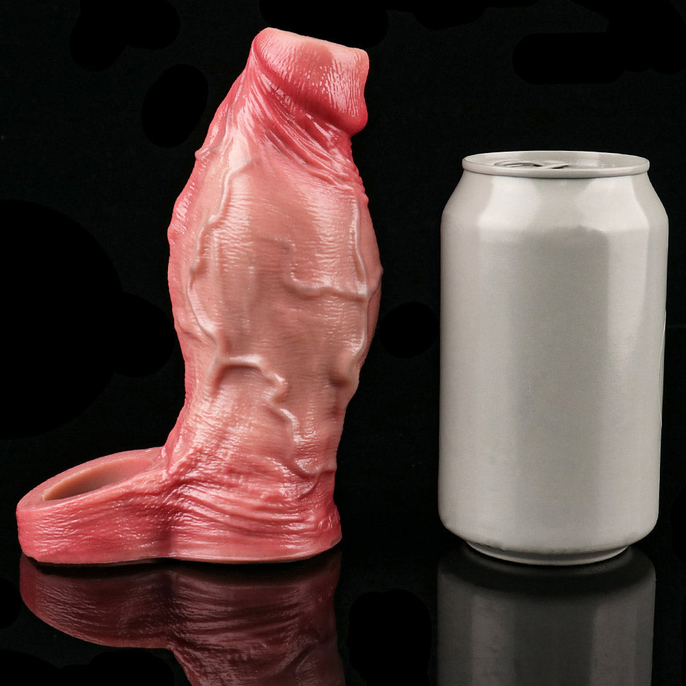 JH38 Luxe Khukuri-Inspired Open-Ended Penis Enhancer 6 Inch with Massive 2.5" Girth-Boosting Diameter and Realistic Skin Texture