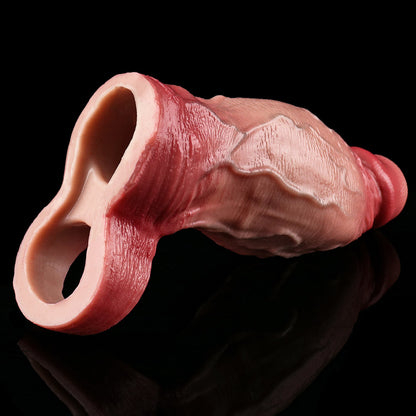 JH38 Luxe Khukuri-Inspired Open-Ended Penis Enhancer 6 Inch with Massive 2.5" Girth-Boosting Diameter and Realistic Skin Texture