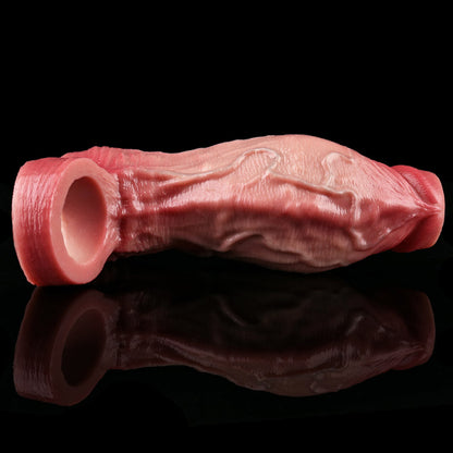 JH38 Luxe Khukuri-Inspired Open-Ended Penis Enhancer 6 Inch with Massive 2.5" Girth-Boosting Diameter and Realistic Skin Texture