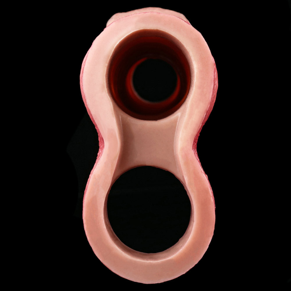 JH38 Luxe Khukuri-Inspired Open-Ended Penis Enhancer 6 Inch with Massive 2.5" Girth-Boosting Diameter and Realistic Skin Texture