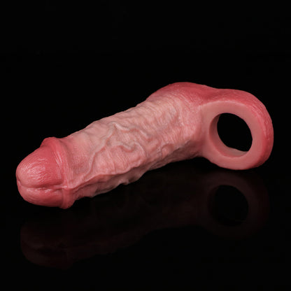 JH84 Luxe Real Feel Silicone Penis Extender 6 Inch with Exquisite Skin Detailing and Added 1 Inch Boost