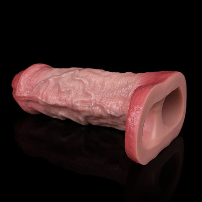 JH84 Luxe Real Feel Silicone Penis Extender 6 Inch with Exquisite Skin Detailing and Added 1 Inch Boost