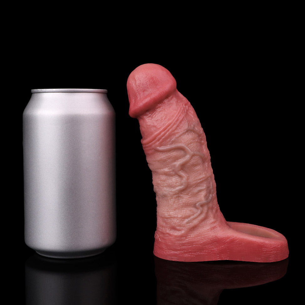 JH85 Luxe Compact Silicone Penis Extension Sleeve 5.5 Inch with Realistic Skin Texture and Added 1 Inch Length