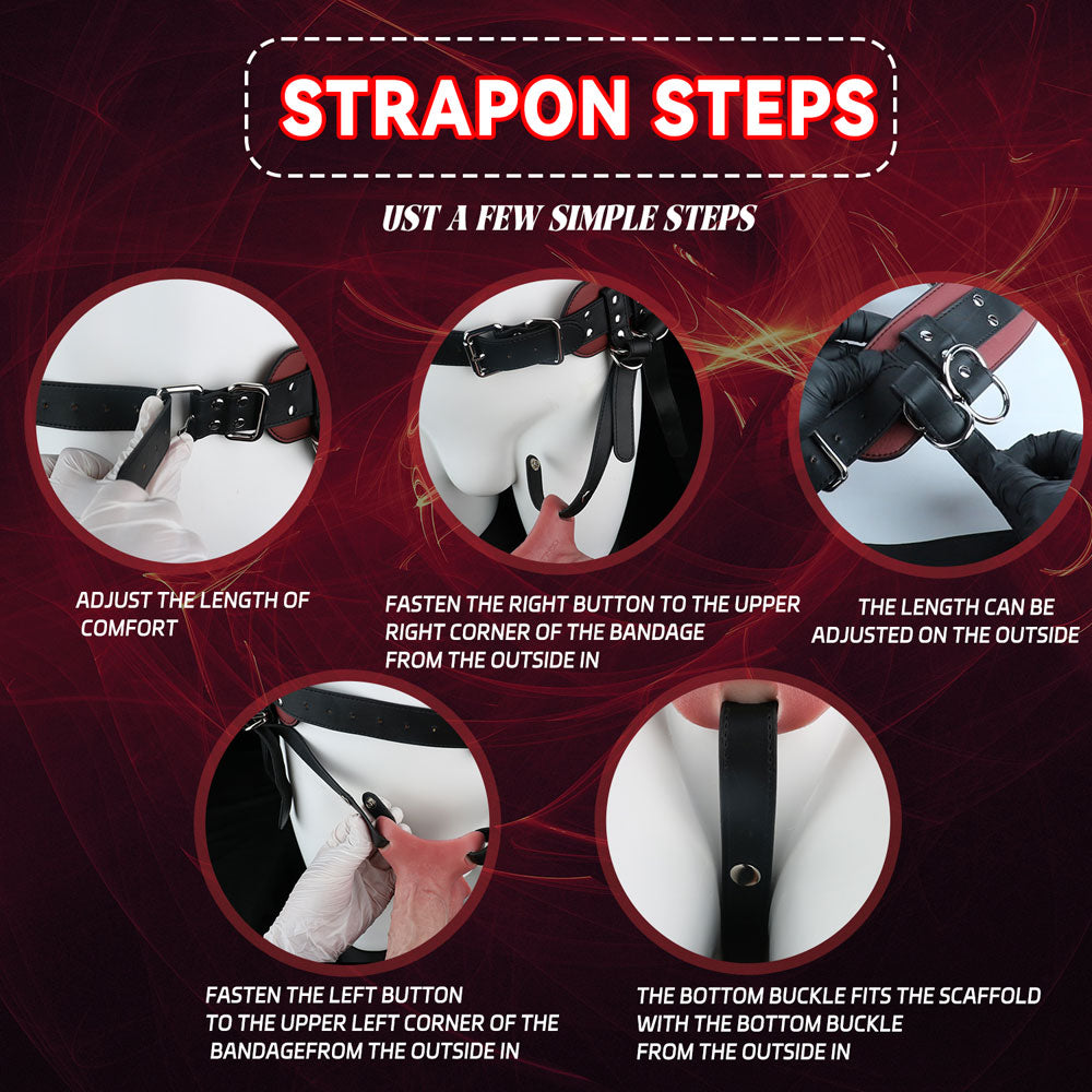 JK95 Luxe Real-Feel Hollow Strap-On Penis Sleeve 7.5 Inch with Bold Veins and Dual-Tone Leather Harness