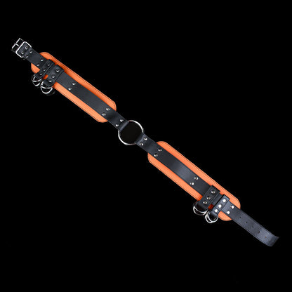 JK95 Luxe Real-Feel Hollow Strap-On Penis Sleeve 7.5 Inch with Bold Veins and Dual-Tone Leather Harness