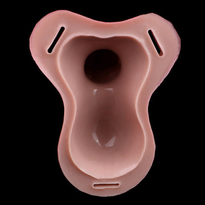 JK95 Luxe Real-Feel Hollow Strap-On Penis Sleeve 7.5 Inch with Bold Veins and Dual-Tone Leather Harness