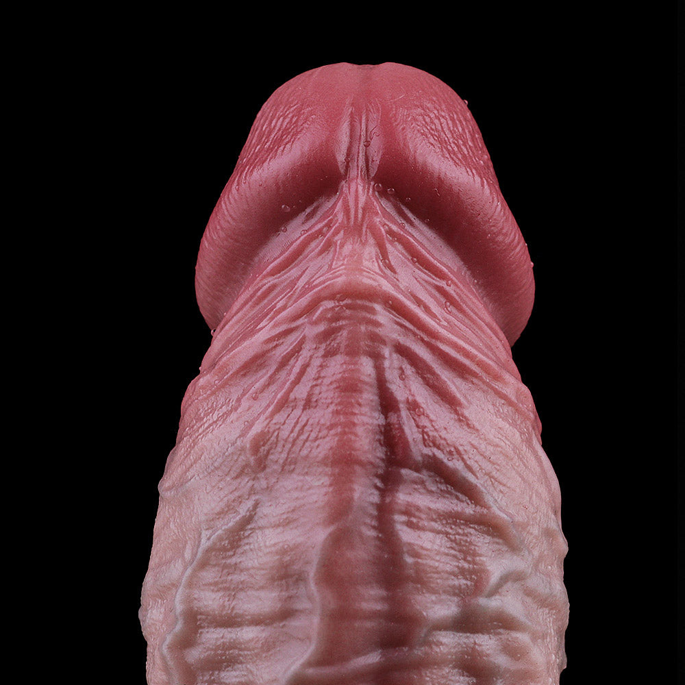 JK95 Luxe Real-Feel Hollow Strap-On Penis Sleeve 7.5 Inch with Bold Veins and Dual-Tone Leather Harness