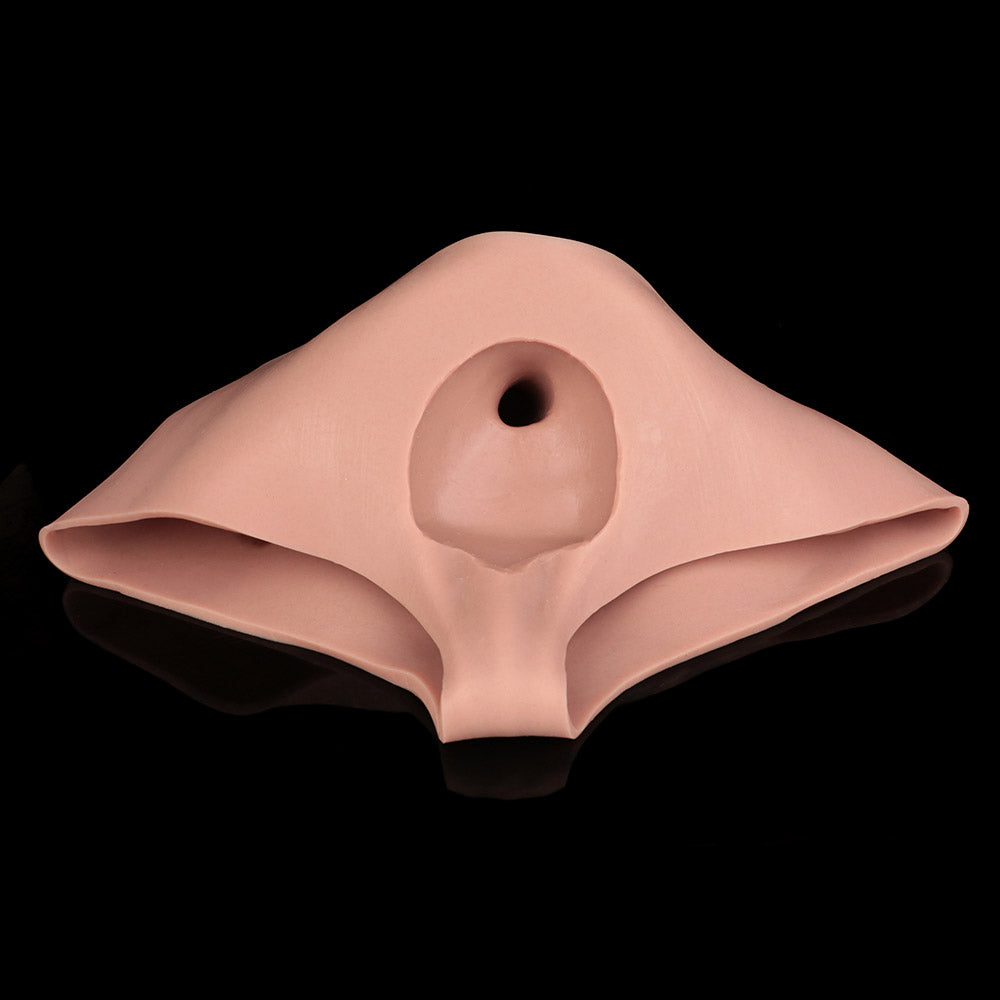 JK05 Realistic Large Head Hollow Strap-On Penis Sleeve 9 Inch with Sculpted Thick Veins and 3.5-Inch Extra Extension