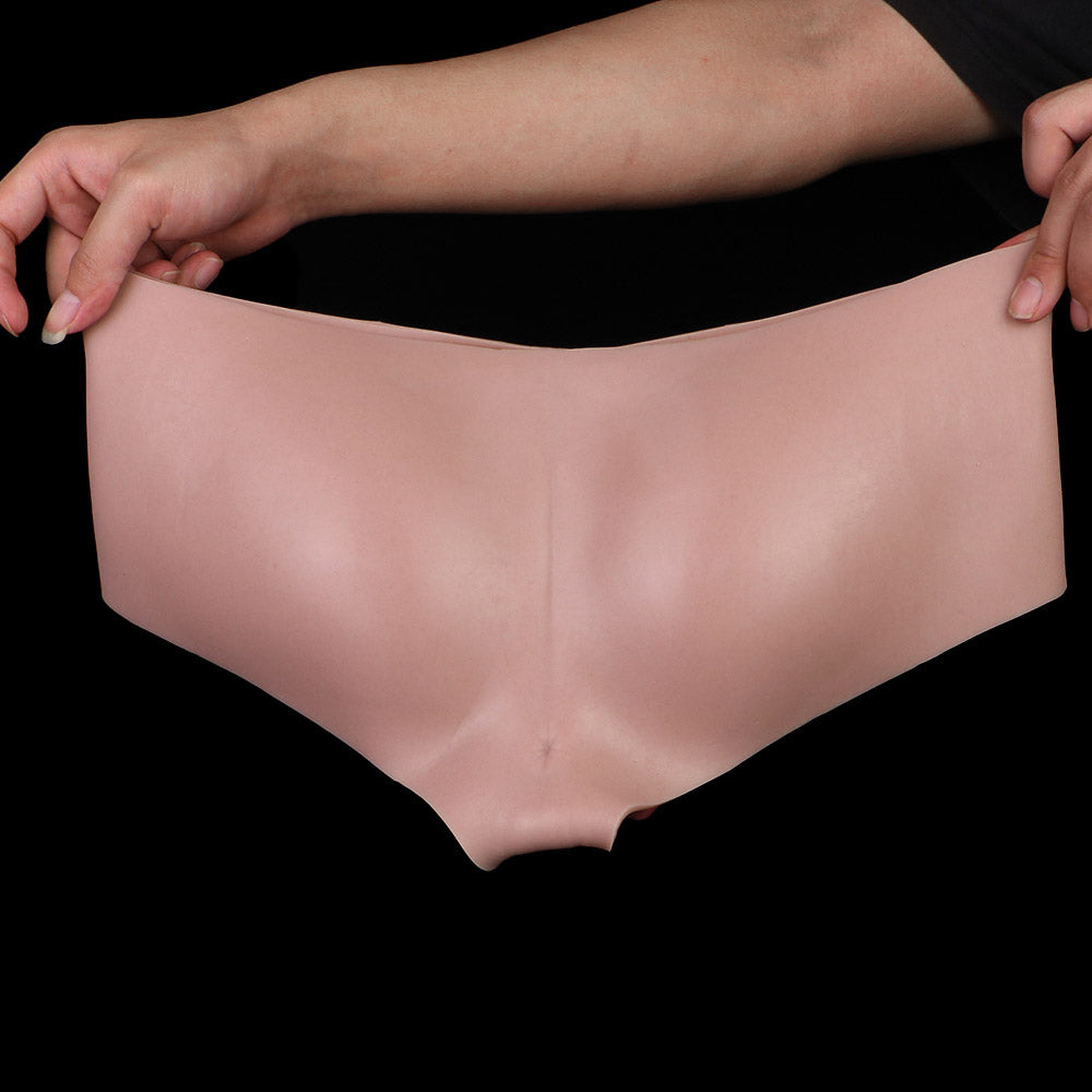 JK07 Upcurved Luxe Silicone Hollow Strap-On Penis Sleeve 6.5 Inch with G-Spot Sculpted Ridge and Lifelike Texture