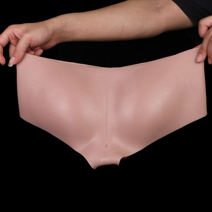 JK07 Upcurved Luxe Silicone Hollow Strap-On Penis Sleeve 6.5 Inch with G-Spot Sculpted Ridge and Lifelike Texture