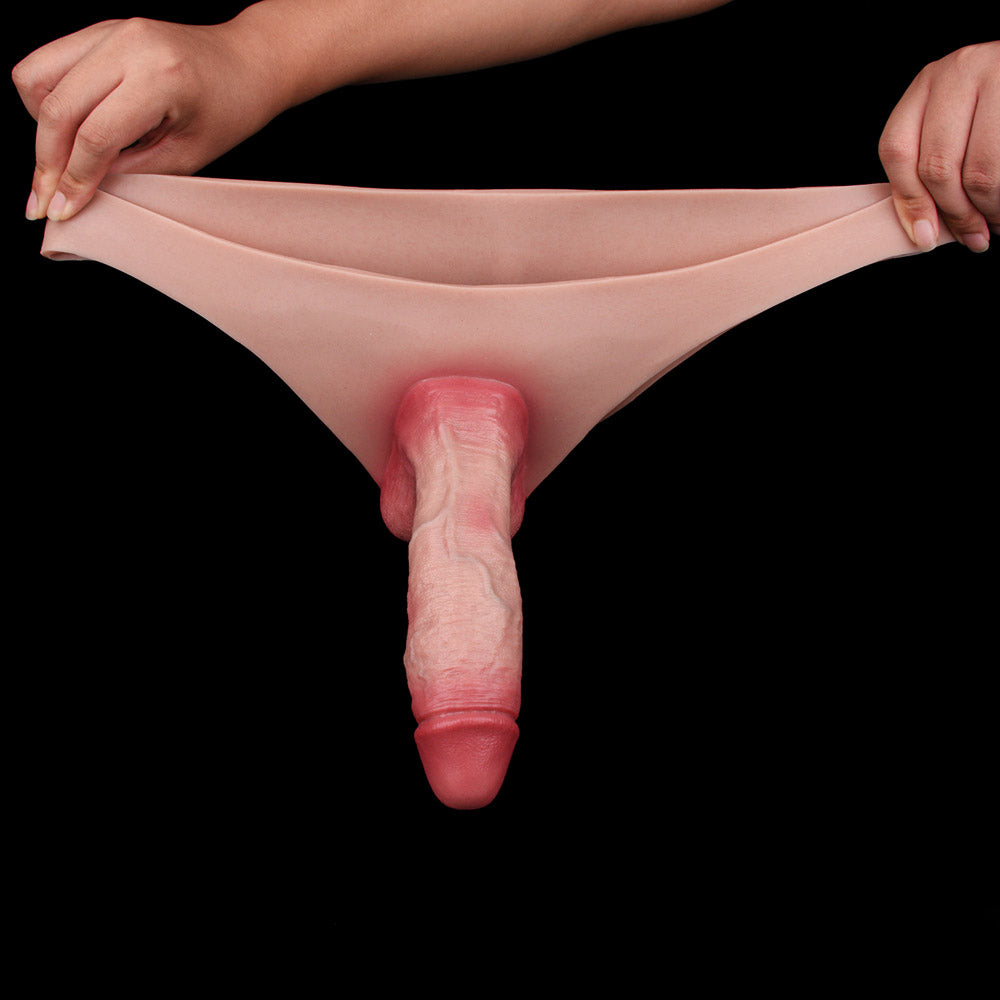JK12 Luxe Hollow Strap-On Penis Sleeve 7.5 Inch with Natural Fit Waistband and Sculpted Real-Skin Texture