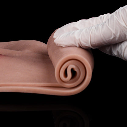 JK13 Luxe Full Silicone Hollow Strap-On Penis Sleeve 7.5 Inch with Ultra Realistic Soft Skin and Flexible Waist Fit