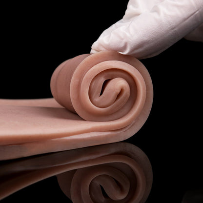 JK14 Luxe Realistic Full-Silicone Strap-On Penis Sleeve 8 Inch with Refined Veins and Natural Flex Design
