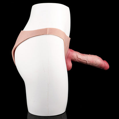 JK14 Luxe Realistic Full-Silicone Strap-On Penis Sleeve 8 Inch with Refined Veins and Natural Flex Design
