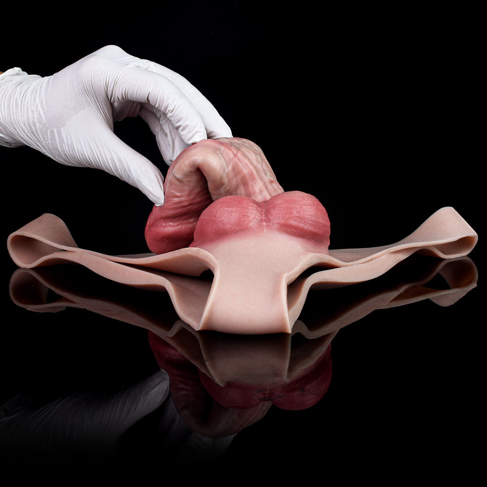 JK15 Luxe Liquid Silicone Hollow Strap-On Penis Sleeve 6.5 Inch with Lifelike Texture and Secure Body Fit