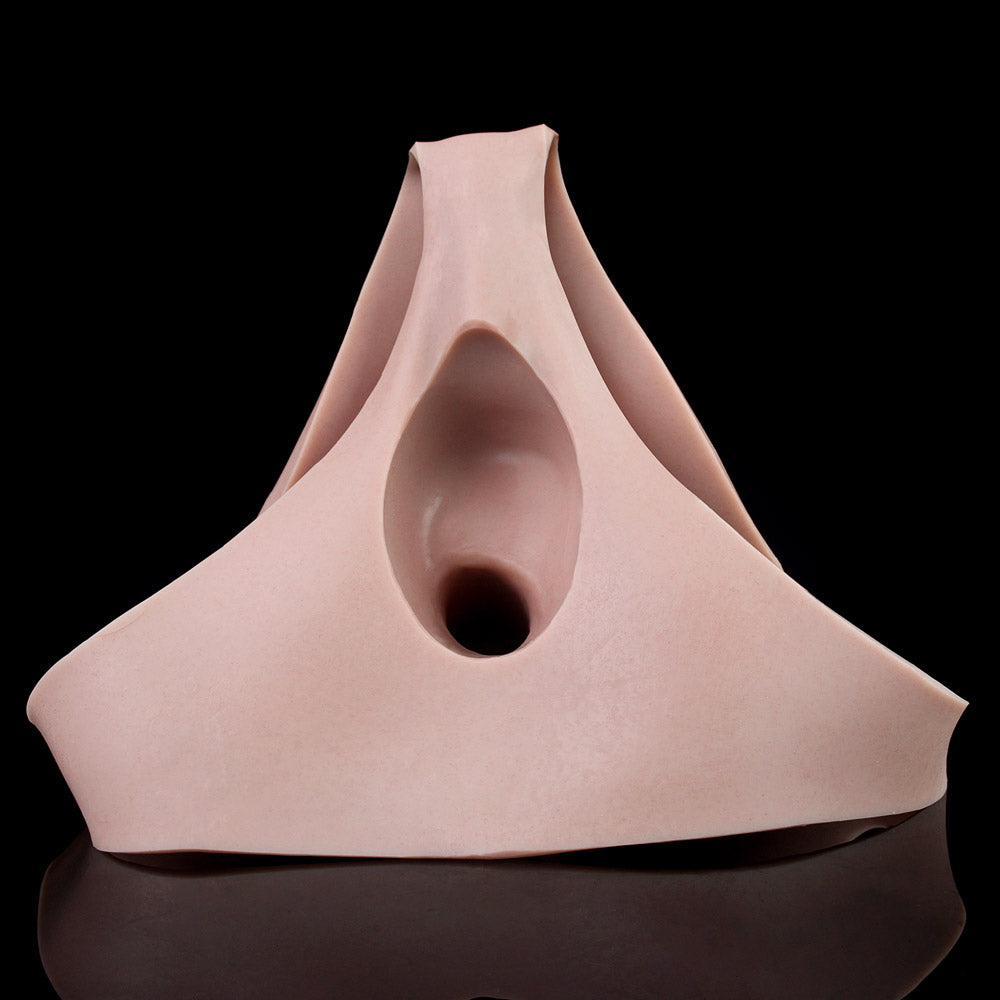 JK15 Luxe Liquid Silicone Hollow Strap-On Penis Sleeve 6.5 Inch with Lifelike Texture and Secure Body Fit