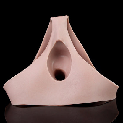 JK15 Luxe Liquid Silicone Hollow Strap-On Penis Sleeve 6.5 Inch with Lifelike Texture and Secure Body Fit