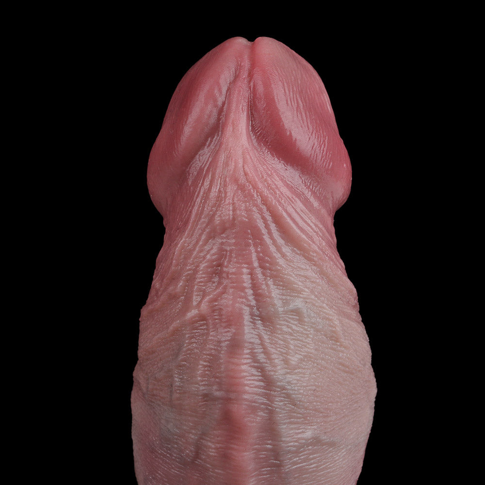 JK19 Luxe Large Full Silicone Hollow Strap-On Penis Sleeve 9 Inch with Realistic Veins and Sculpted Crown Detail