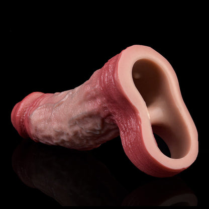 JV70 Luxe Real-Feel G-spot Vibrating Penis Extender 6.5 Inch with Wireless Remote and 10 Vibration Modes