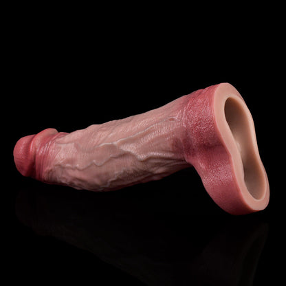 JV74 Luxe Realistic Wireless Remote Vibrating Penis Extender 7.5 Inch with 10 Vibration Modes and Extra 2 Inch Length