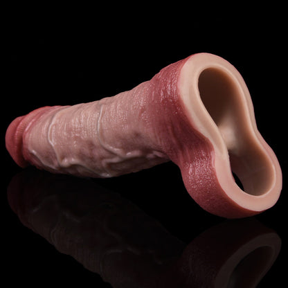 JV77 Luxe Real-Feel Vibrating Penis Extender 7.5 Inch with Extra 2.5 Inch Length and 10 G-Spot Stimulation Modes