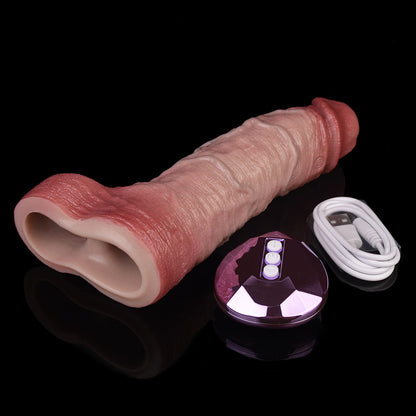 JV77 Luxe Real-Feel Vibrating Penis Extender 7.5 Inch with Extra 2.5 Inch Length and 10 G-Spot Stimulation Modes